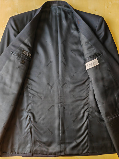 Blazer navy doppiopetto in twill pettinato - tg. 48