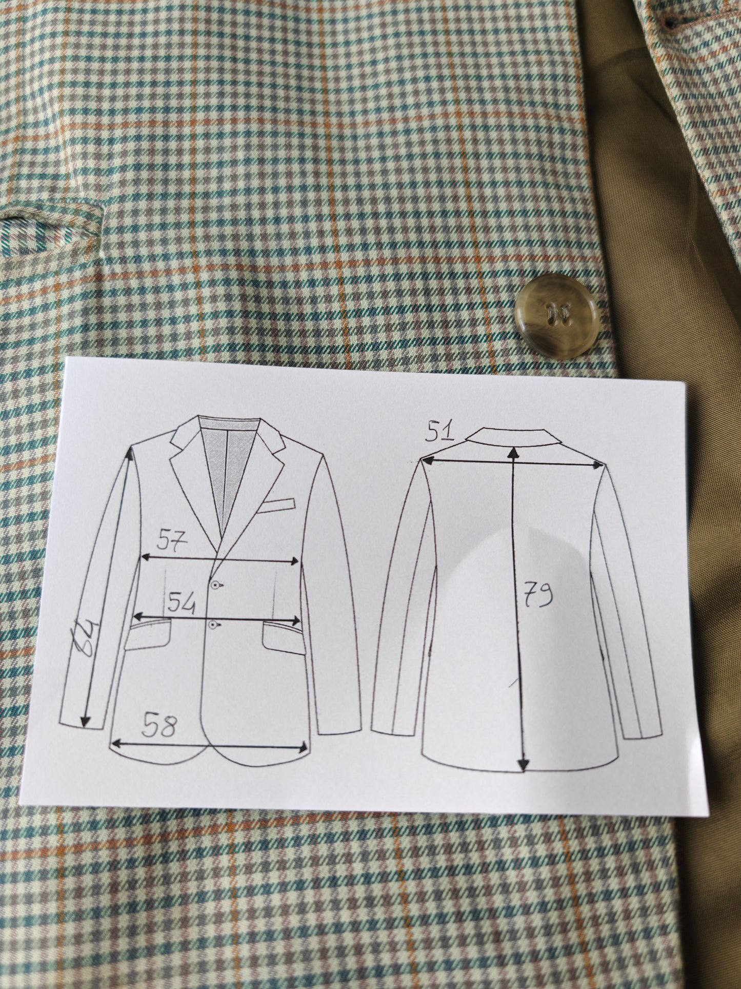 Giacca anni '80 quadretti check 100% cotone - tg. 52