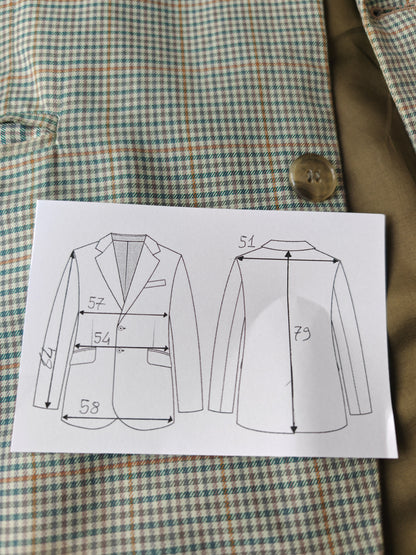 Giacca anni '80 quadretti check 100% cotone - tg. 52