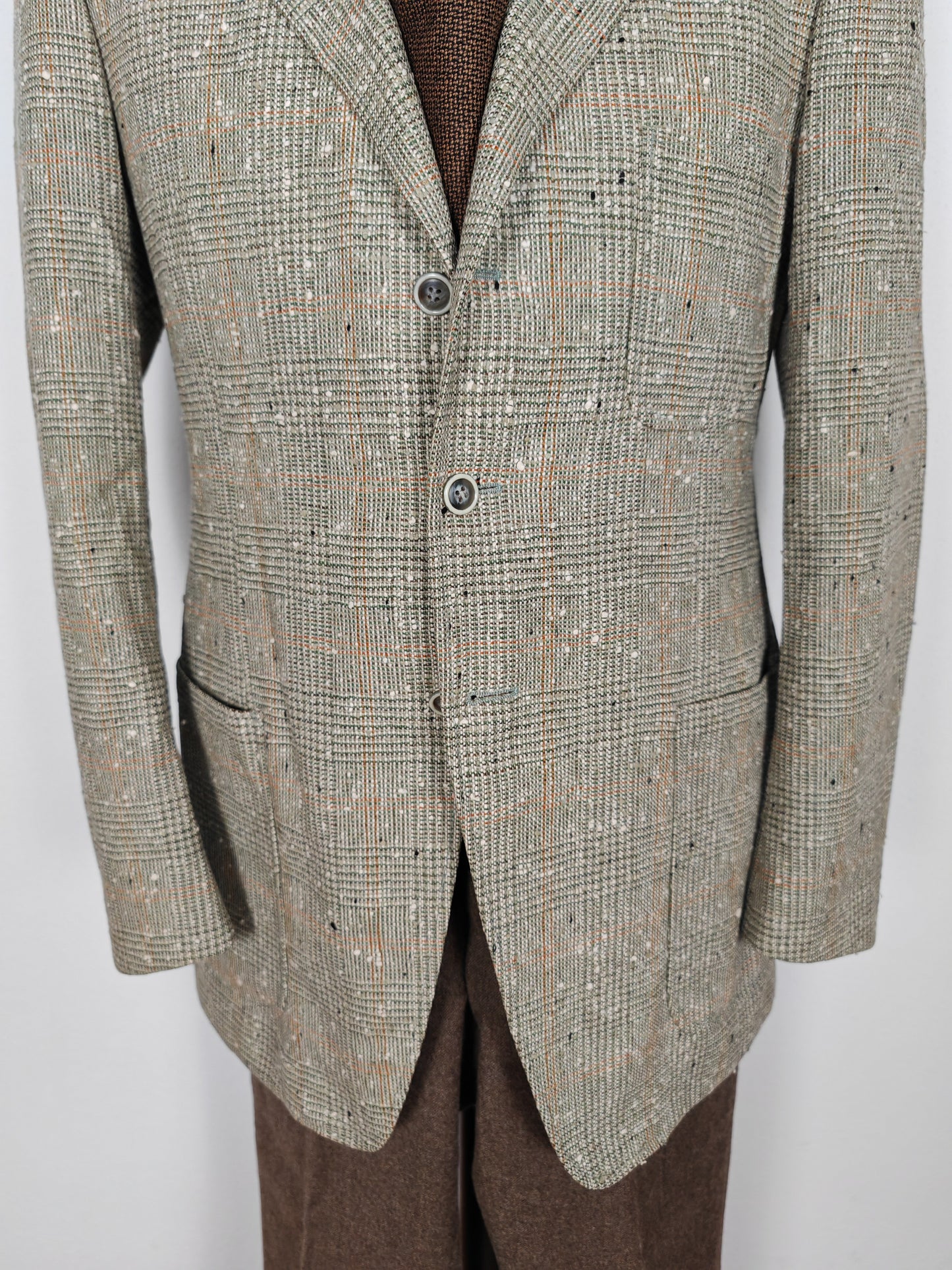 Giacca anni '70 in tweed bottonato tipo donegal - tg. 48/50