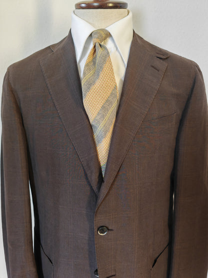 Caruso summer jacket, brown Glen check - size 52/54