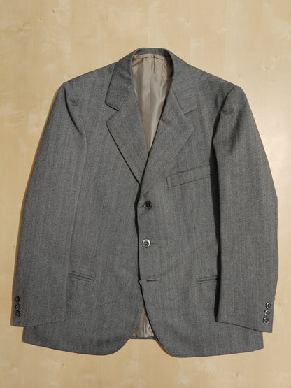 Giacca sartoriale anni '60/'70 herringbone grigio - tg. 46/48 corta