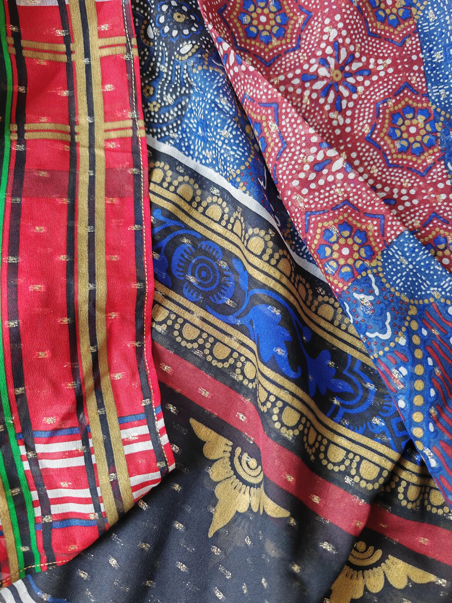 Pareo/pashmina in georgette di seta La Perla Mare anni '80 NOS