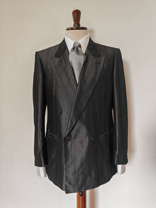 Double-breasted jacket in pure silk - size 50