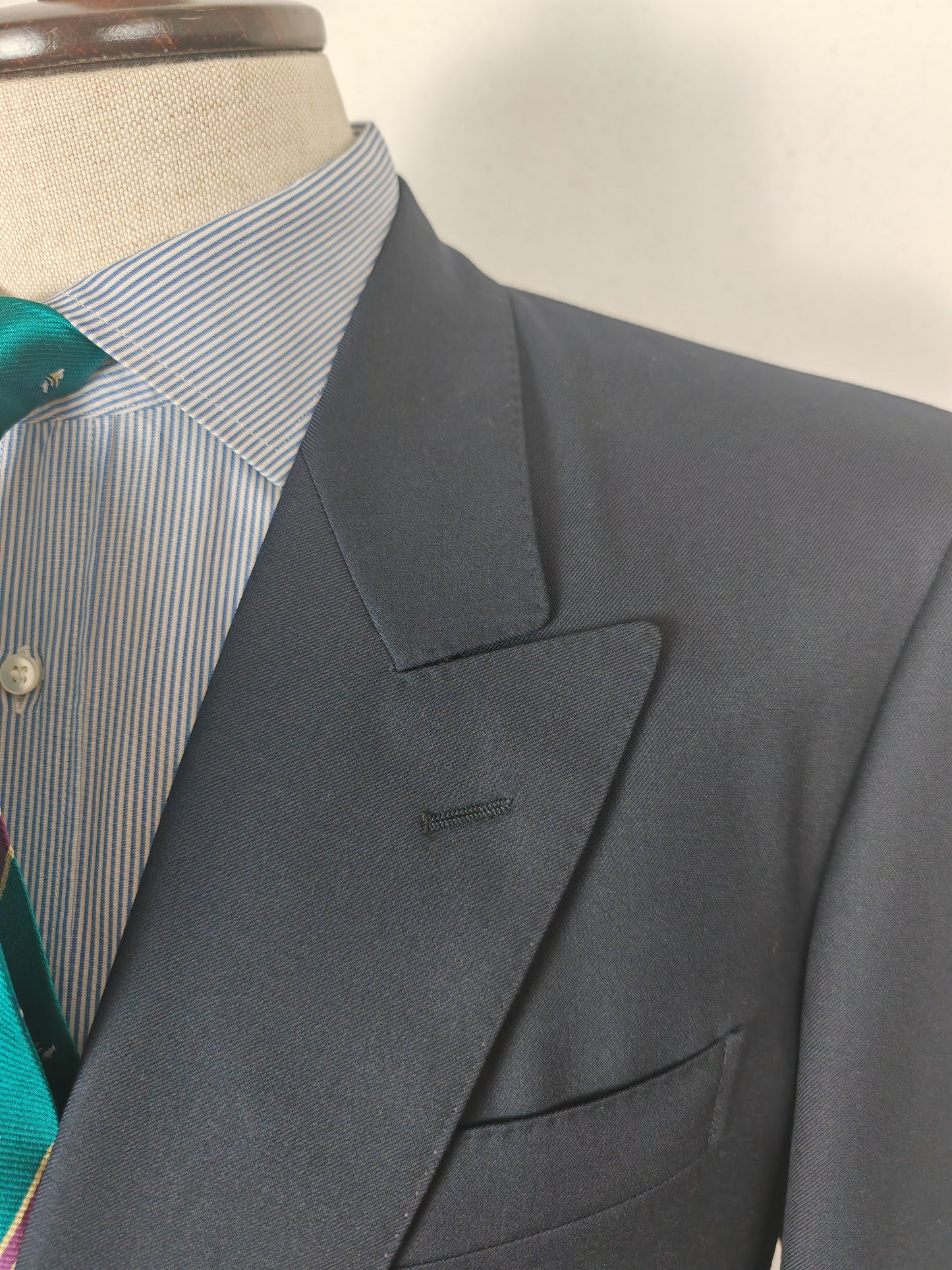 Blazer navy doppiopetto in twill pettinato - tg. 48