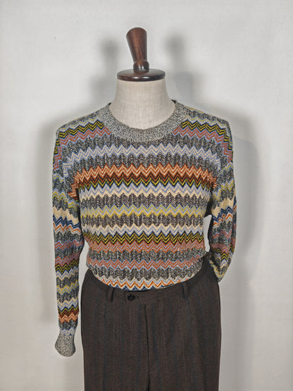 Maglia Missoni zigzag vintage in cotone - tg. 50