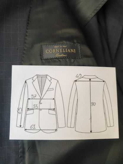 Completo Corneliani estivo in fresco lana blu a quadri - tg. 54