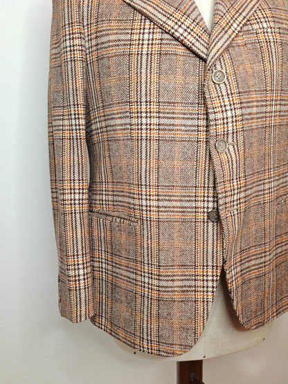 Giacca sartoriale anni '70 tweed - tg. 46/48 corta