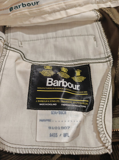 Pantalone Barbour anni '90 in velluto a coste verde - tg. 34 (=48)