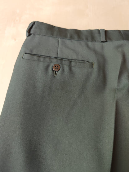 Pantalone in fresco lana color verde bosco - tg. 52