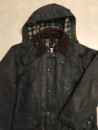 Barbour Bedale primi anni 2000 verde, con cappuccio - C38/97 cm