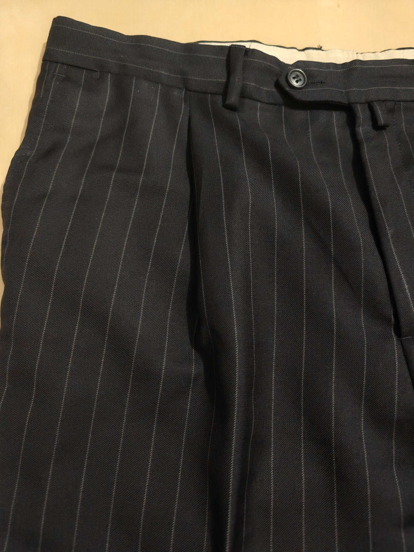 Completo in twill di lana blu gessato - tg. 50/52