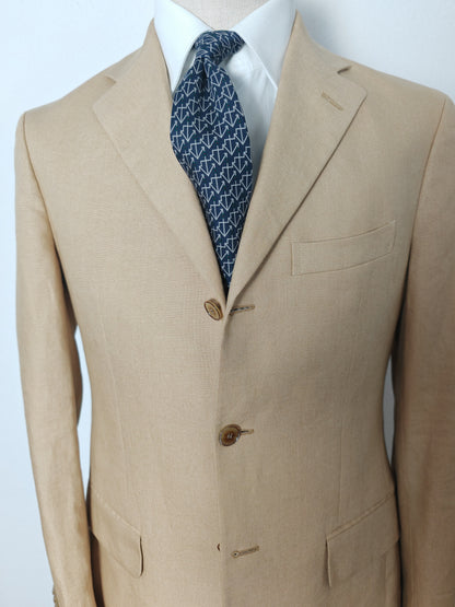 Completo anni '90 in puro lino irlandese beige - tg. 46/48