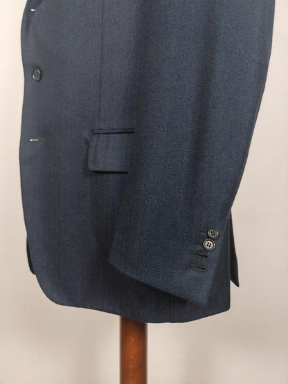 Giacca semi-sartoriale in puro cashmere spigato, tessuto Ermenegildo Zegna - tg. 56