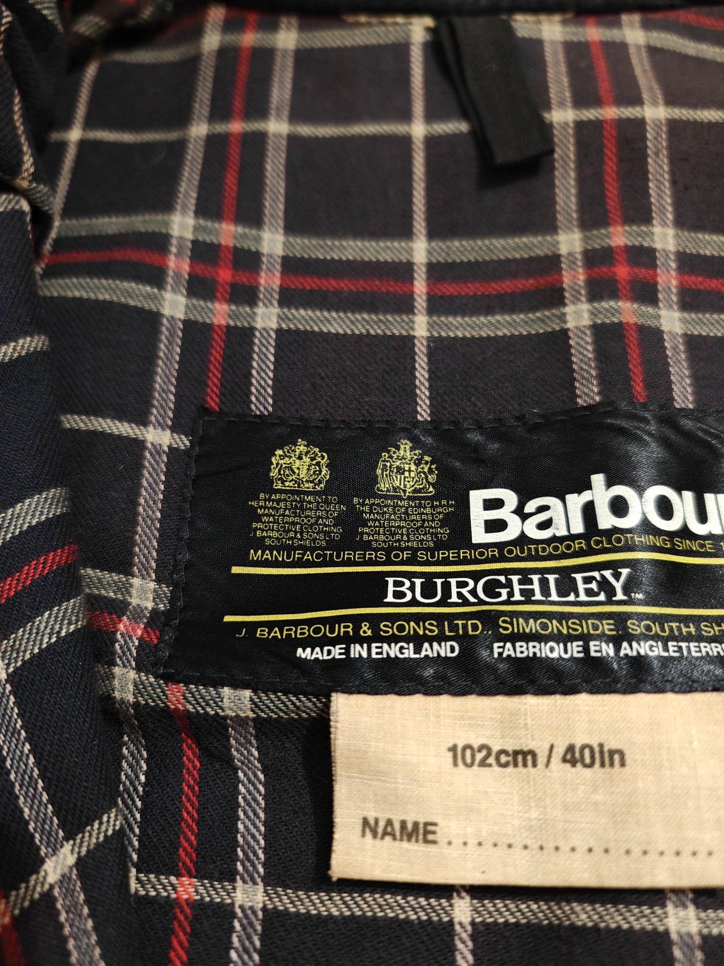 Barbour Burghley anni '80 due corone, nero - C40/102cm