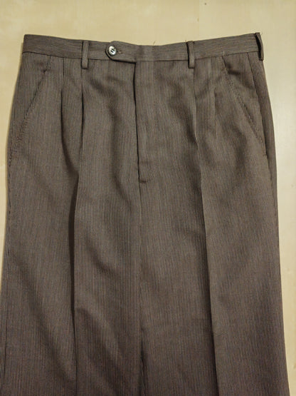 Completo 3 pezzi svasato anni '70 marrone spigato - tg. 44