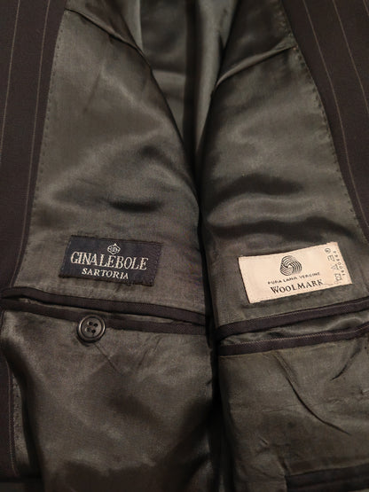 Completo in twill di lana blu gessato - tg. 50/52