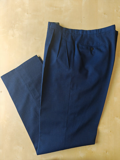 Completo sartoriale anni '60 twill di lana blu - tg. 50