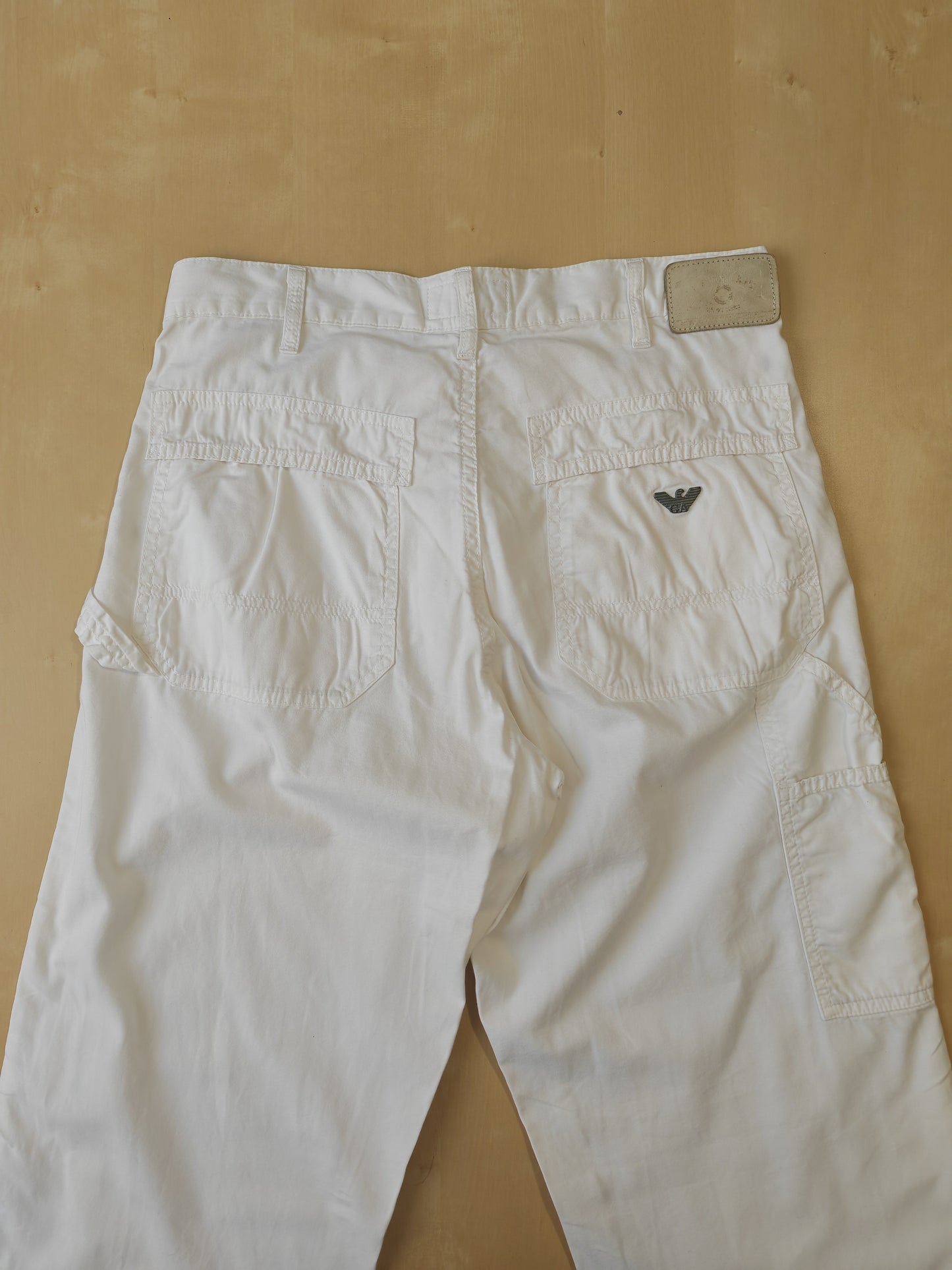 Pantalone bianco Armani Jeans anni '90 dettagli workwear - tg. 48