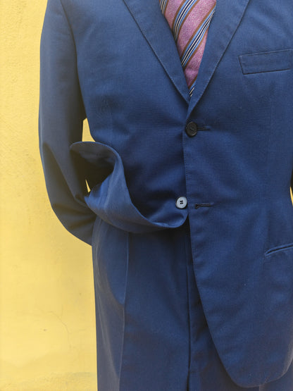 Completo sartoriale anni '60 twill di lana blu - tg. 50