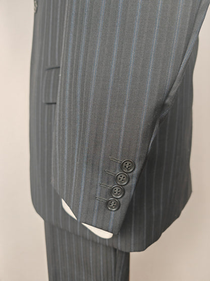 Completo anni '90 blu notte gessato - tg. 50