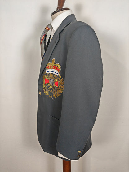 Blazer Byblos anni '80 in stile marina con stemma a ricamo - tg. 52/54