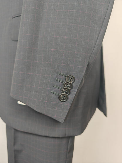 Completo Corneliani estivo in fresco lana blu a quadri - tg. 54