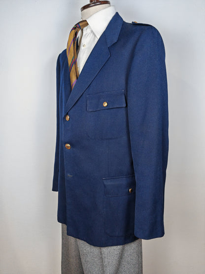 Blazer sartoriale anni '60/'70 in stile militare navy - tg. 56/58