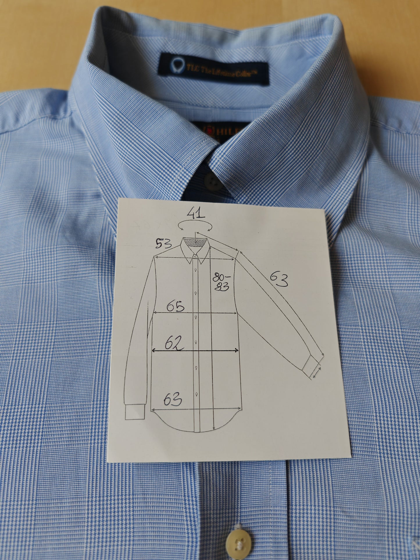 Camicia Tommy Hilfiger azzurra Glen check - L/XL (collo 41)