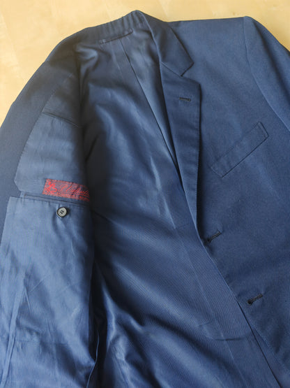 Completo sartoriale anni '60 twill di lana blu - tg. 50