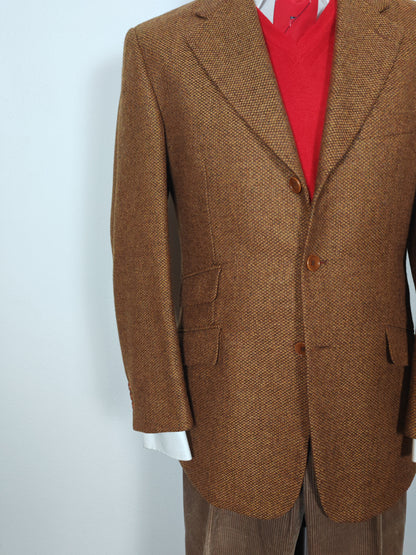 Giacca Yves Saint Laurent in tweed scozzese Crombie color tabacco - tg. 48