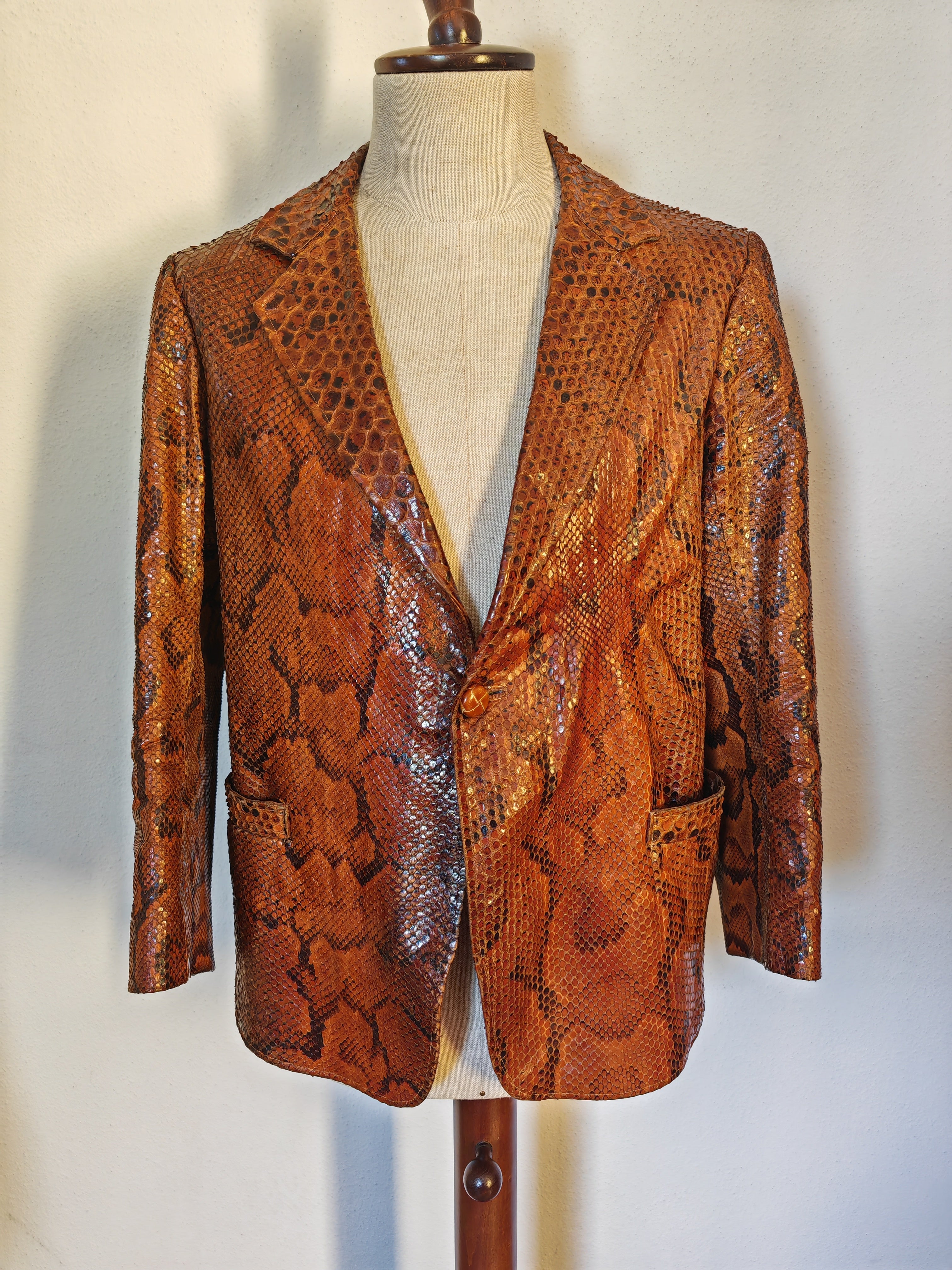 Giacca anni 60 in pelle di pitone tg. 48 50