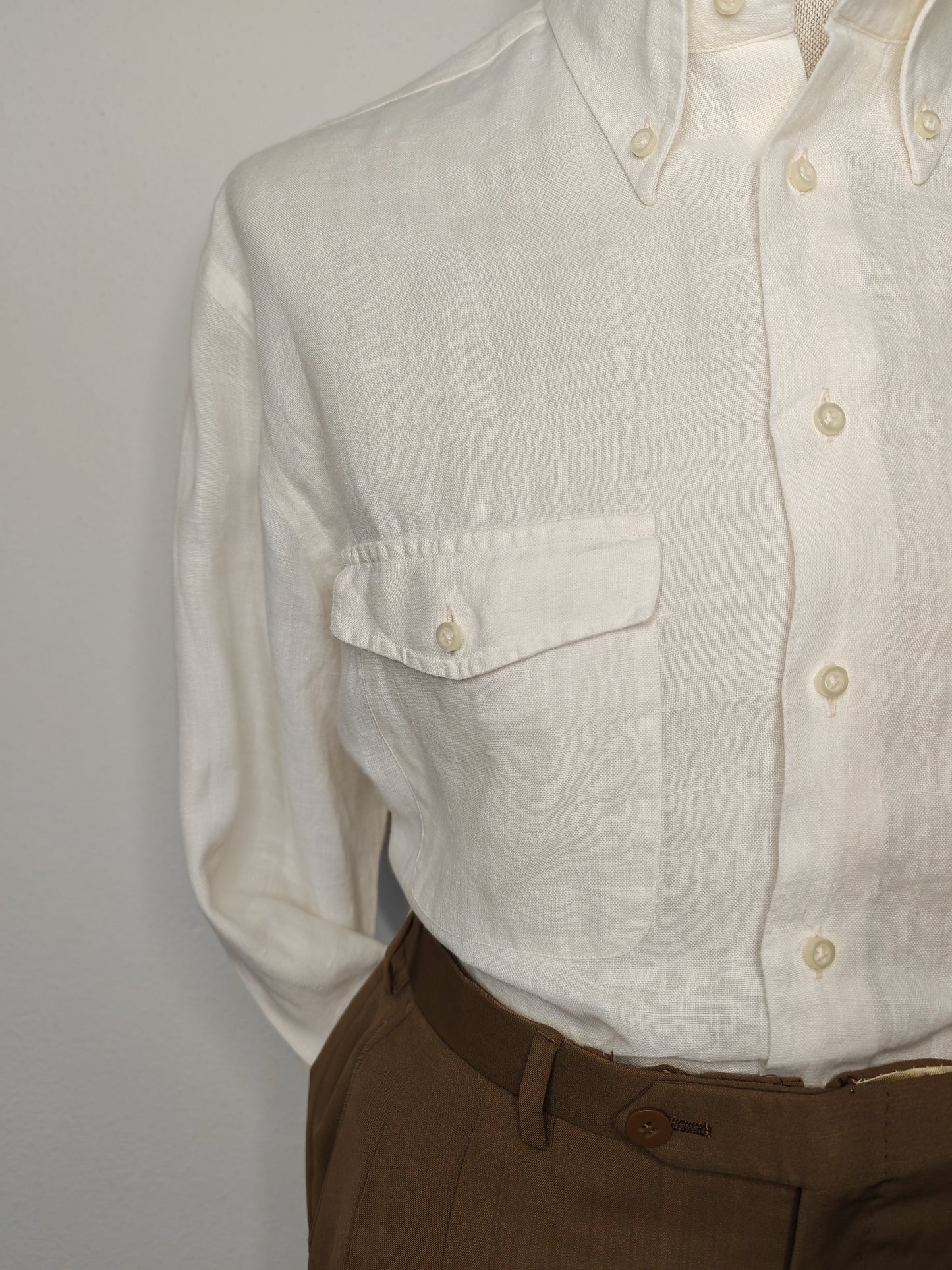 White shirt in puer linen - XL