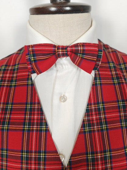 Due pezzi sartoriale in tartan Royal Stewart, tessuto Holland & Sherry - tg. 54