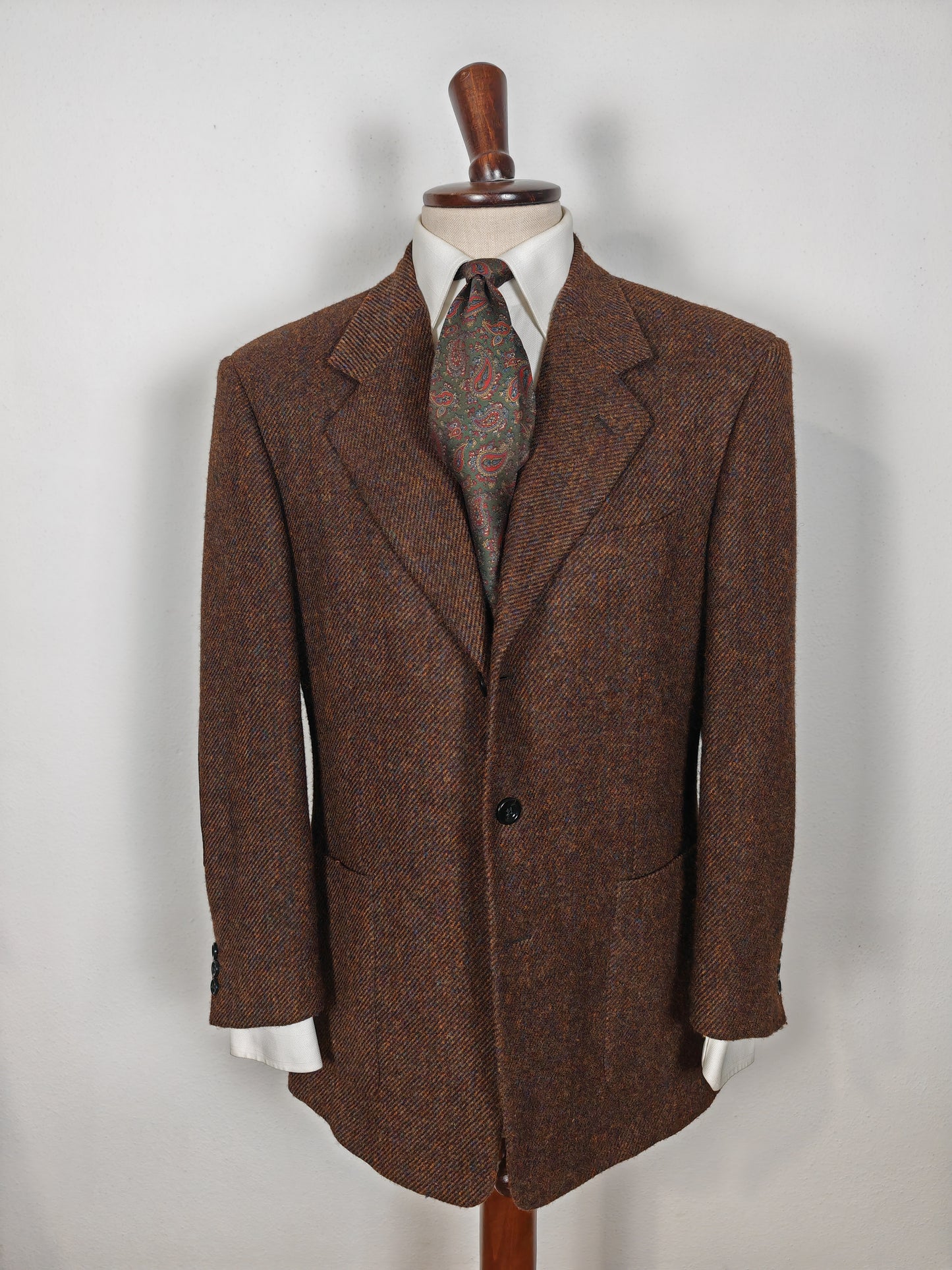 Giacca Pal Zileri in tweed irlandese marrone bottonato - tg. 50