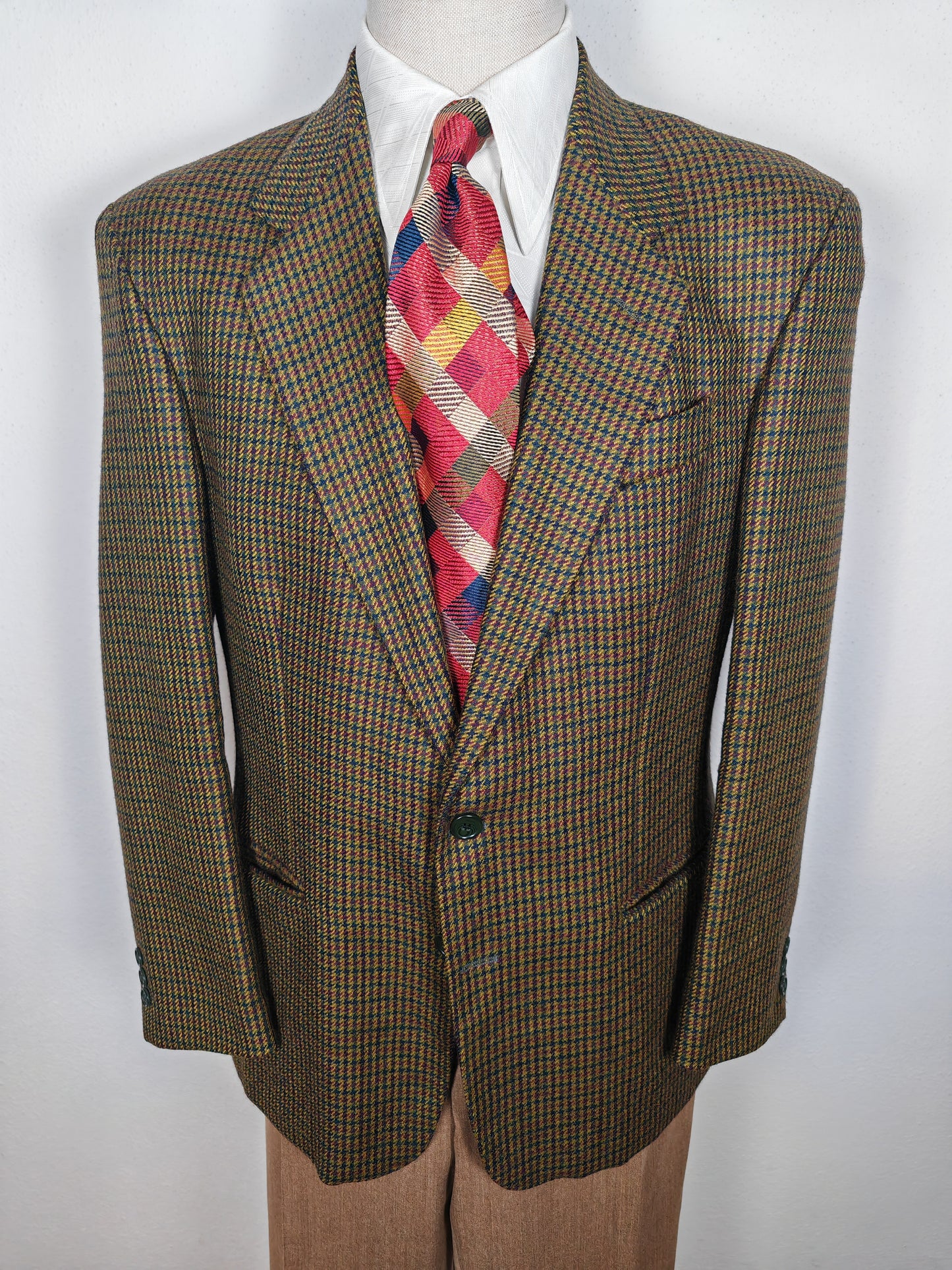 Giacca anni '80 pied-de-poule multicolore - tg. 48/50