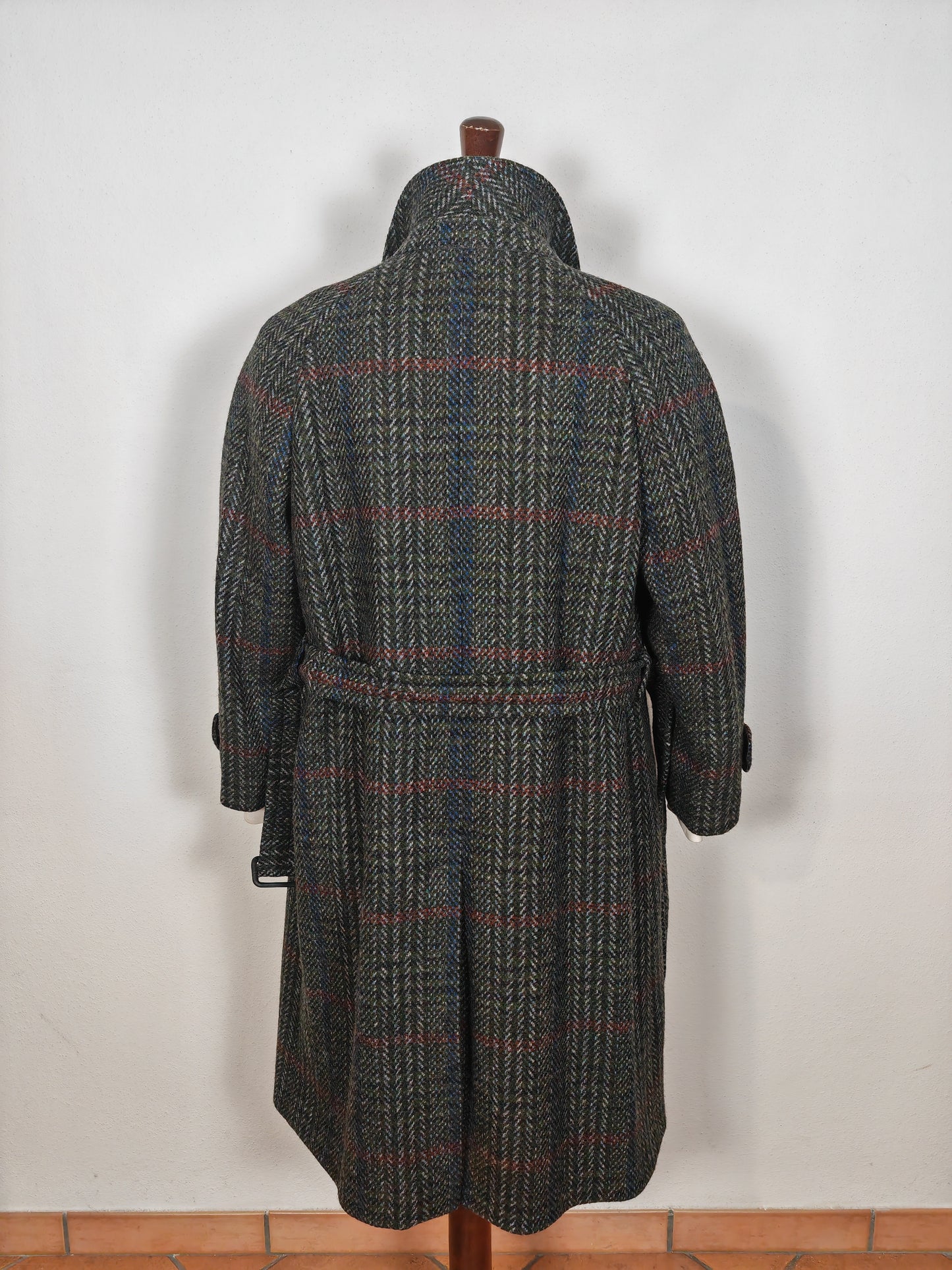 Cappotto raglan anni '80 in tweed scozzese Kynoch - tg. 48-52