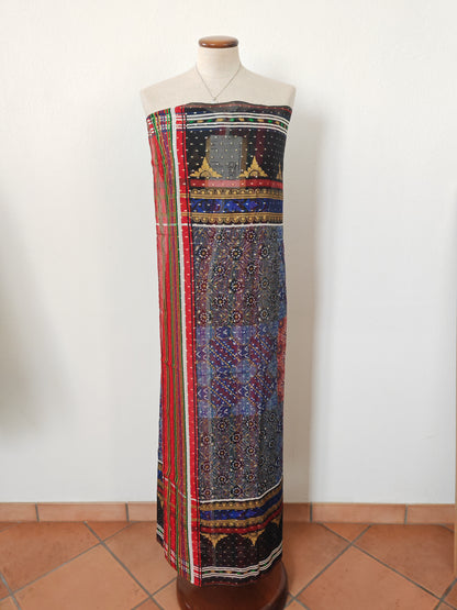 Pareo/pashmina in georgette di seta La Perla Mare anni '80 NOS