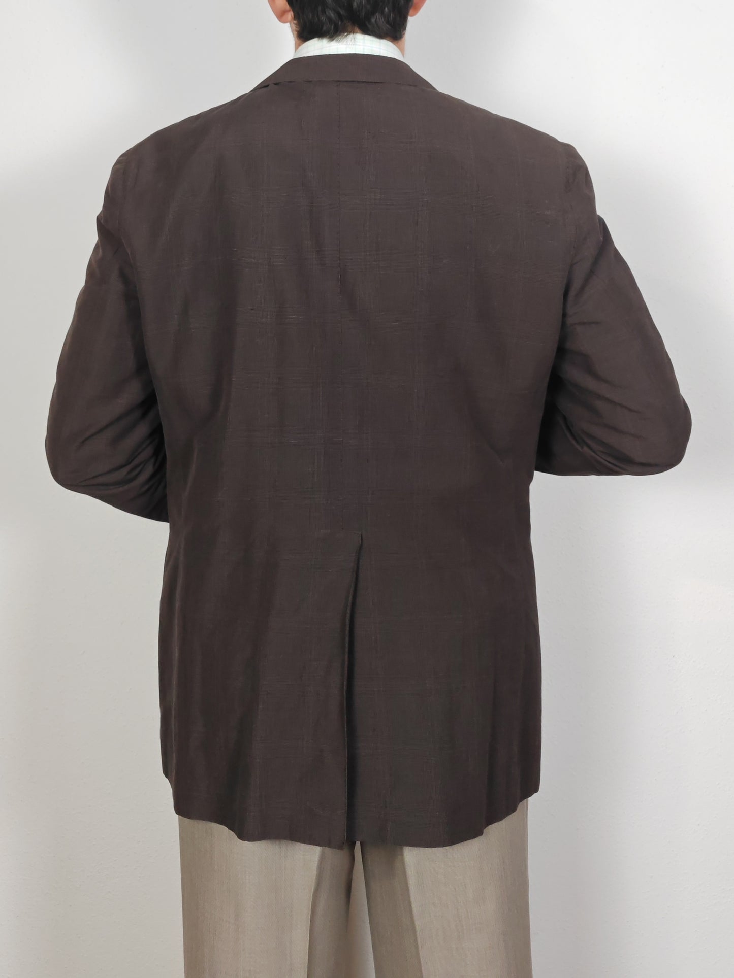 Caruso summer jacket, brown Glen check - size 52/54