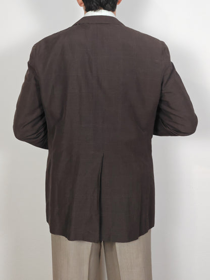 Caruso summer jacket, brown Glen check - size 52/54