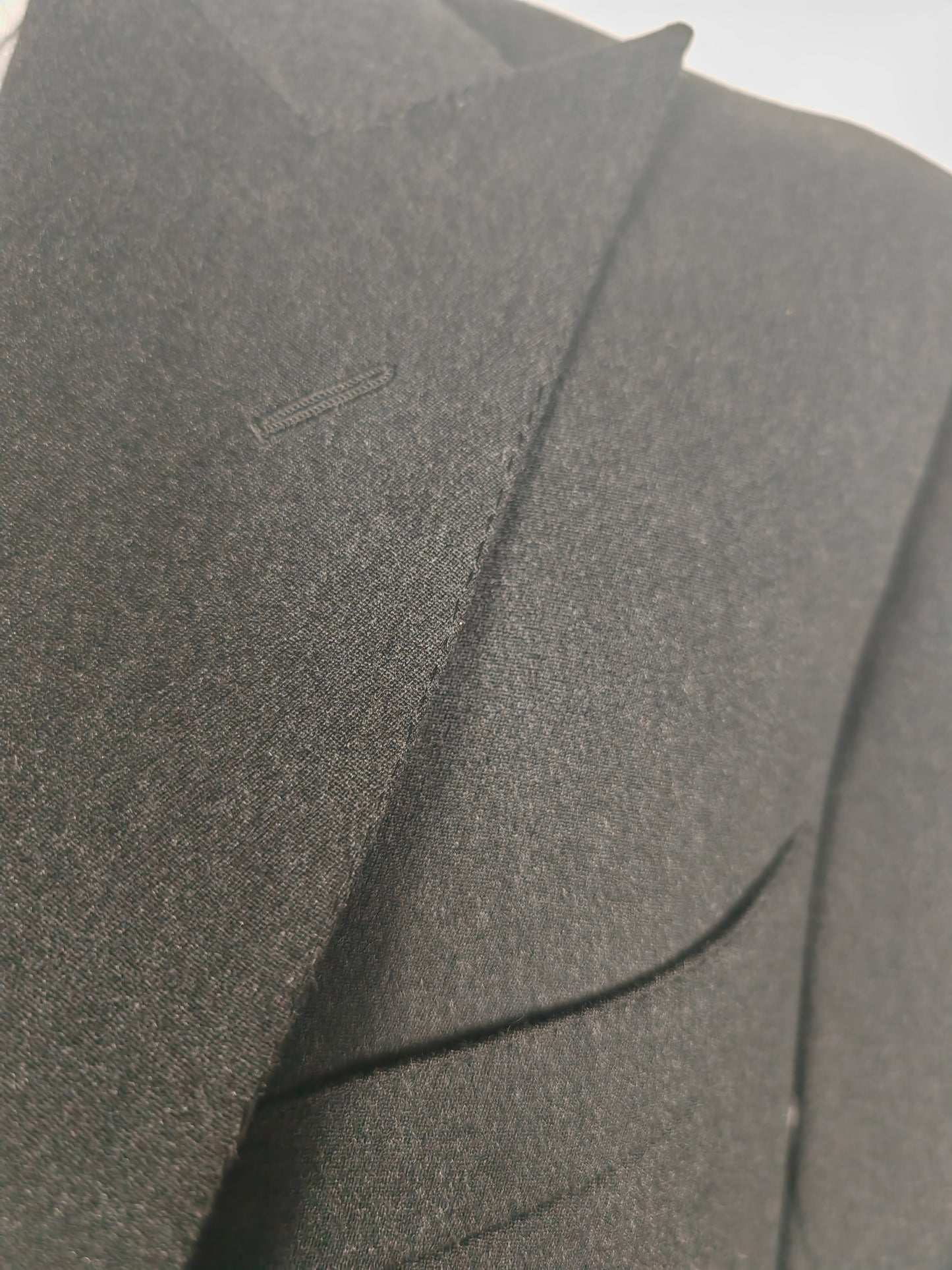 Giacca sartoriale anni '50/'60 in flanella grigio antracite - tg. 46