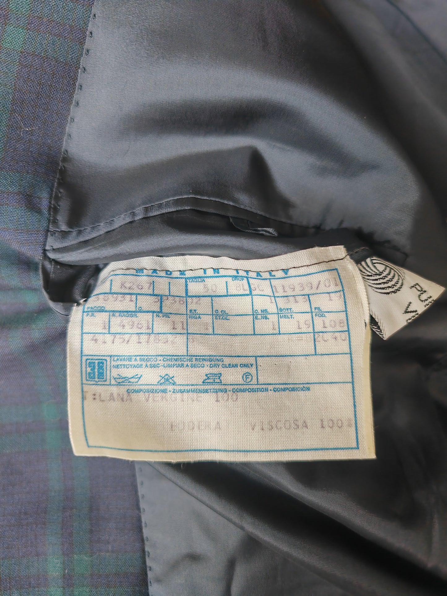 Giacca Corneliani anni '80 in fresco lana tartan black watch - tg 46/48