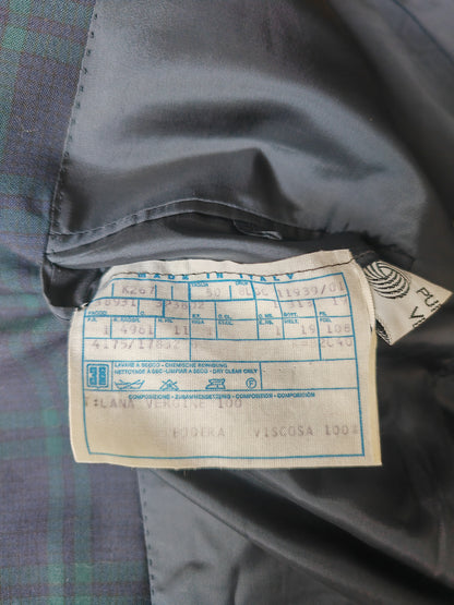 Giacca Corneliani anni '80 in fresco lana tartan black watch - tg 46/48