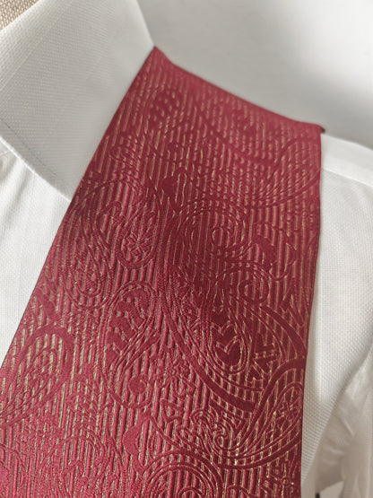 Panciotto anni '80 in pura seta canneté damascata - M