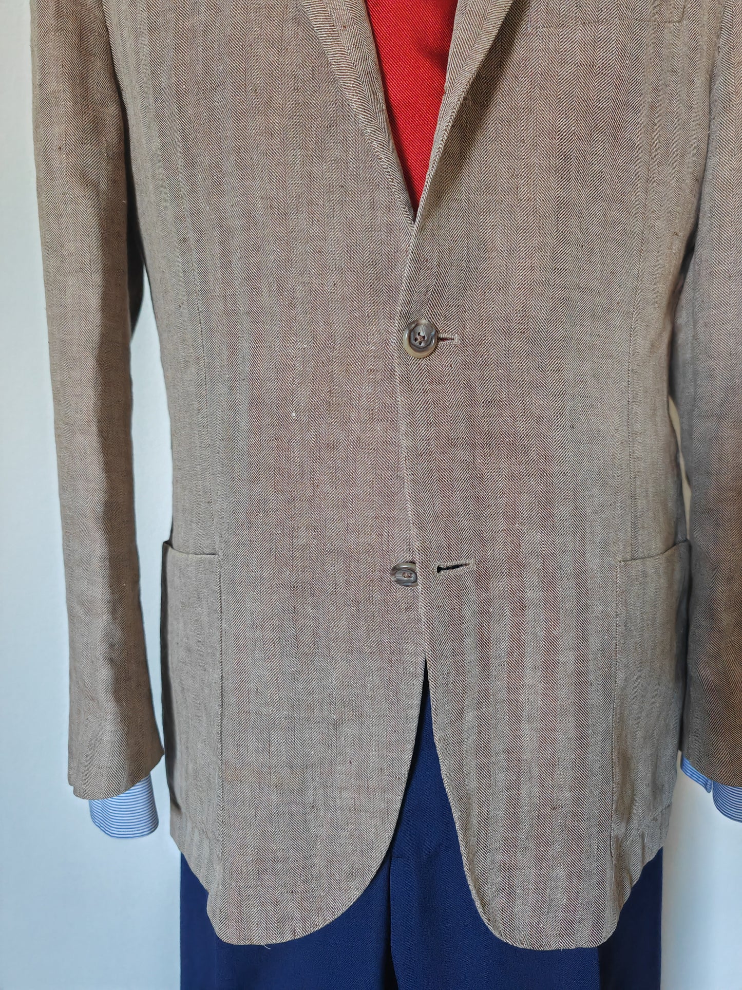 Giacca Corneliani 100% lino herringbone - tg. 50