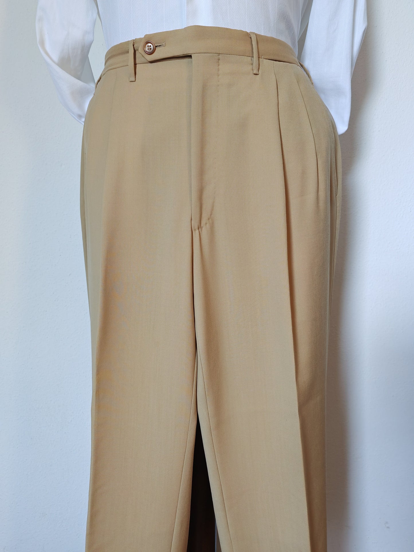 Fresco wool trousers, cream colour - size 54