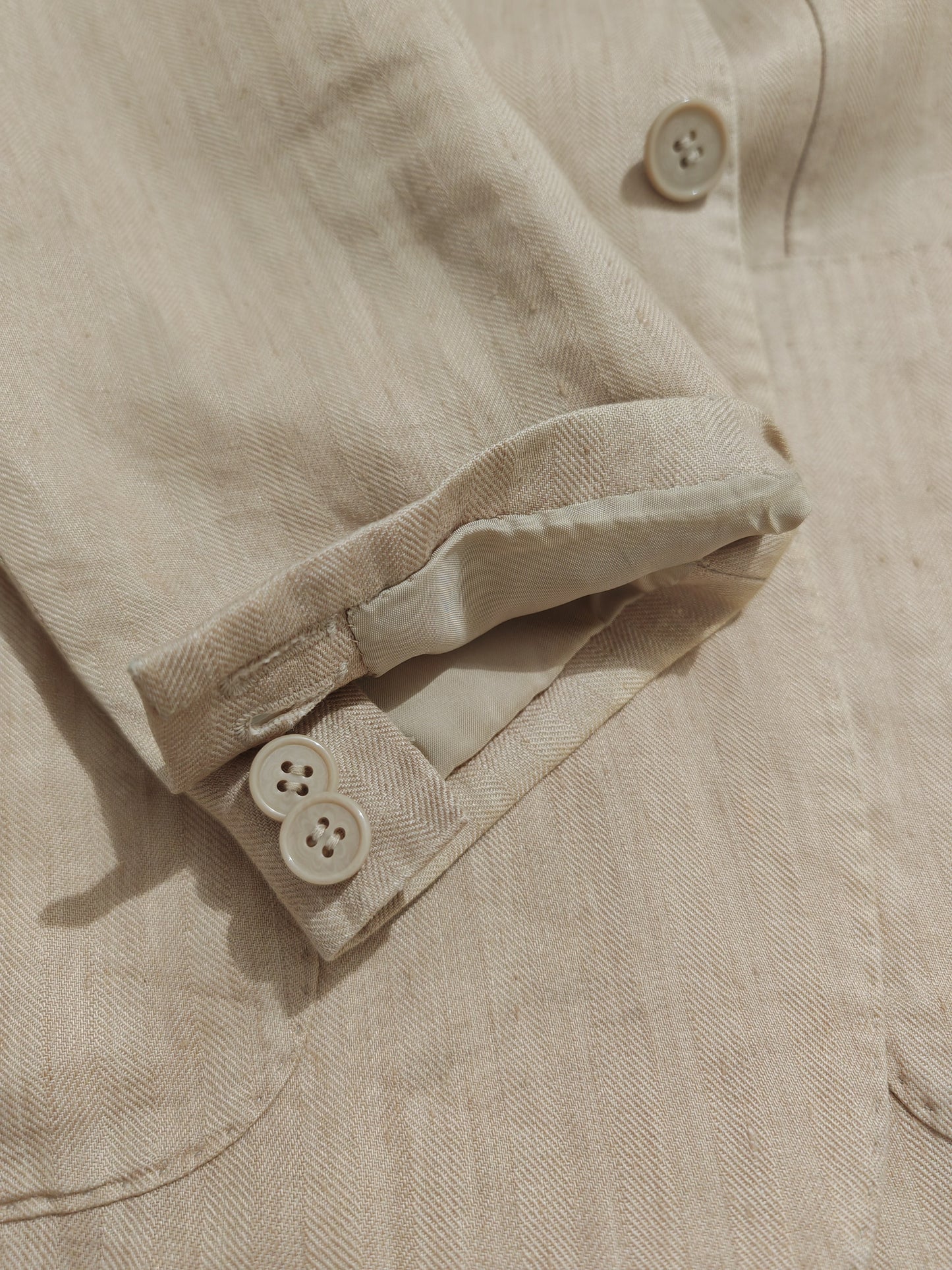 Herringbone jacket in pure linen - size 50