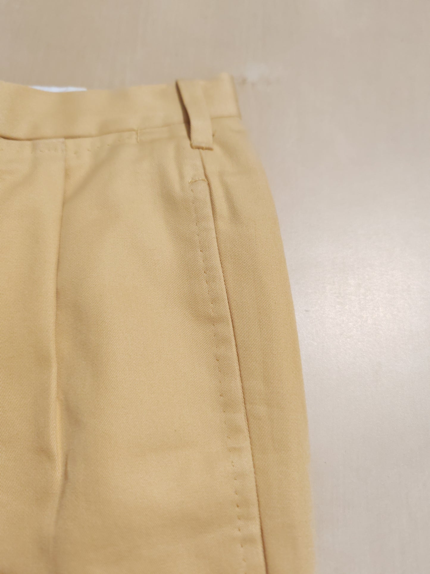 Pantalone sartoriale su misura in twill di cotone giallo crema - tg. 48