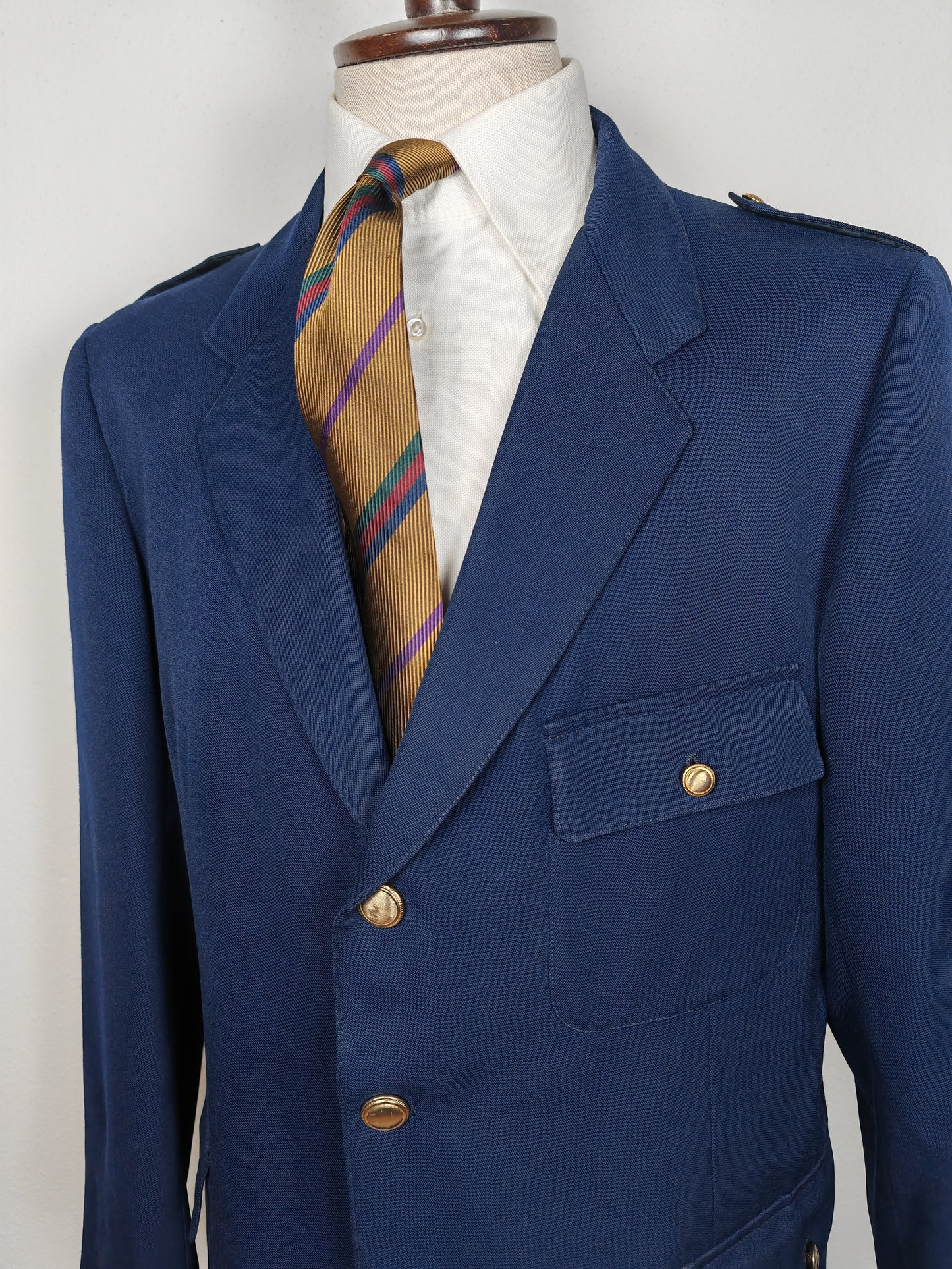 Blazer sartoriale anni '60/'70 in stile militare navy - tg. 56/58