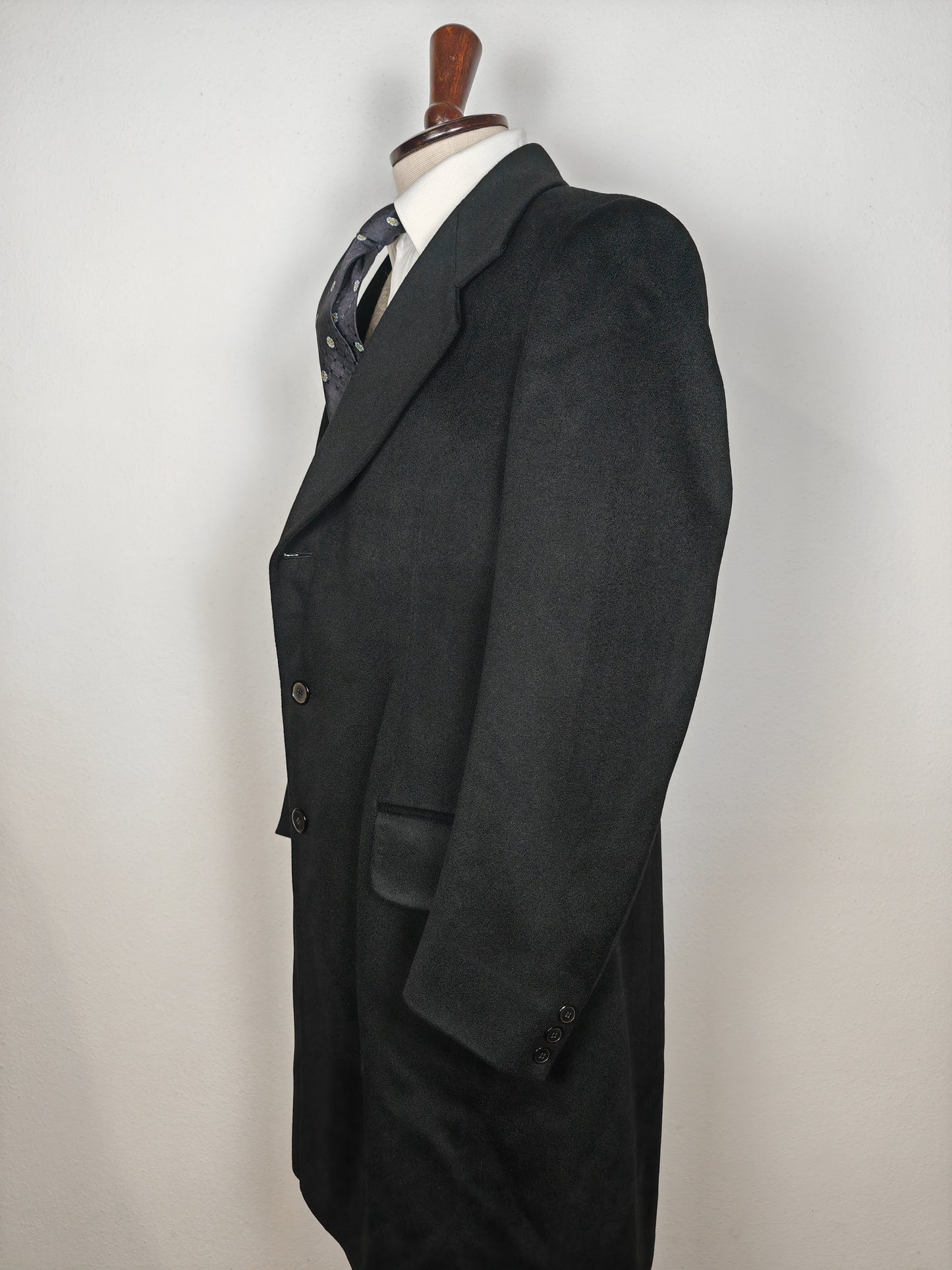 Cappotto sartoriale in panno di lana nero - tg. 50